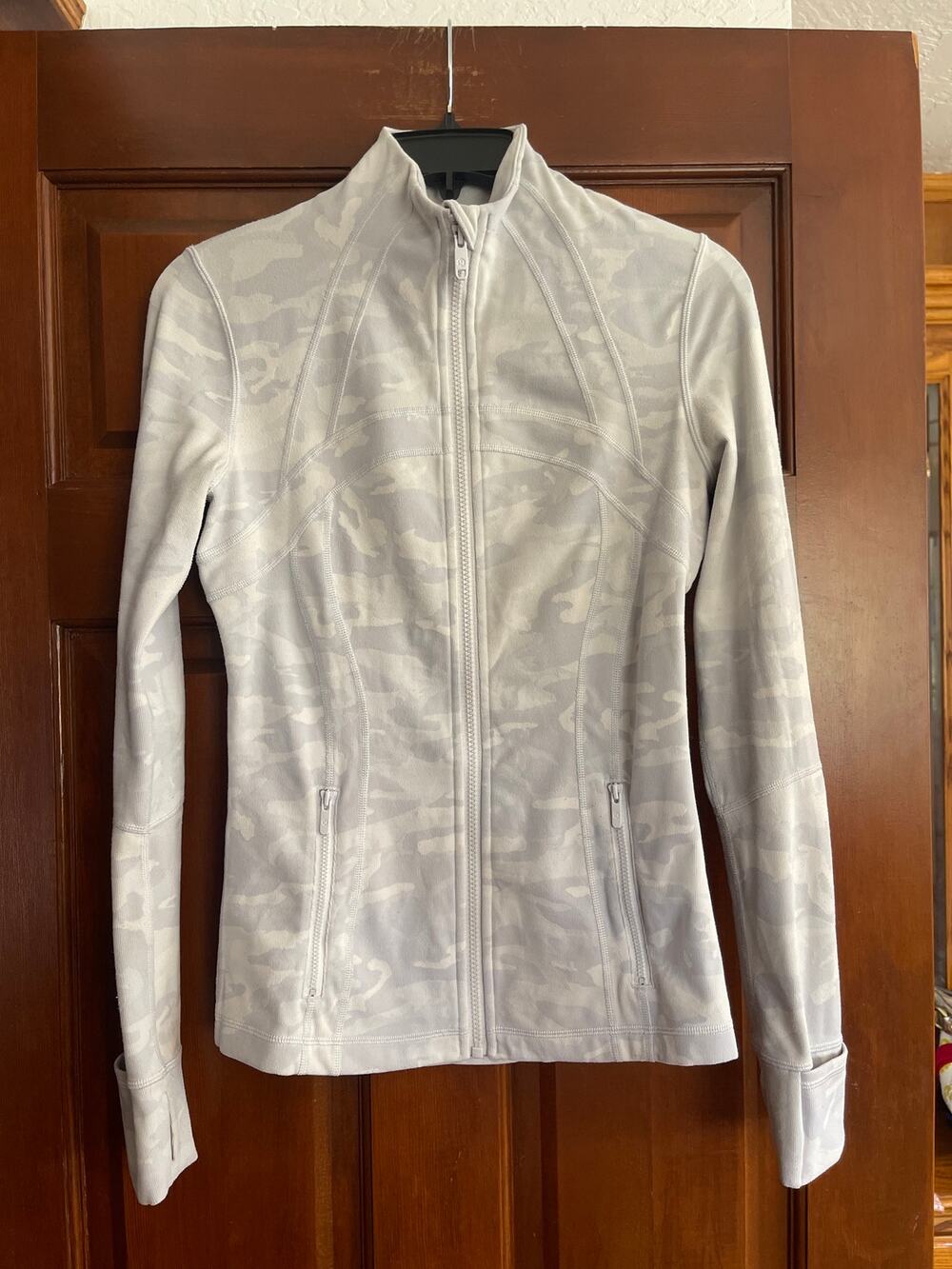 Lululemon Define Jacket White Gray Camo Size 6